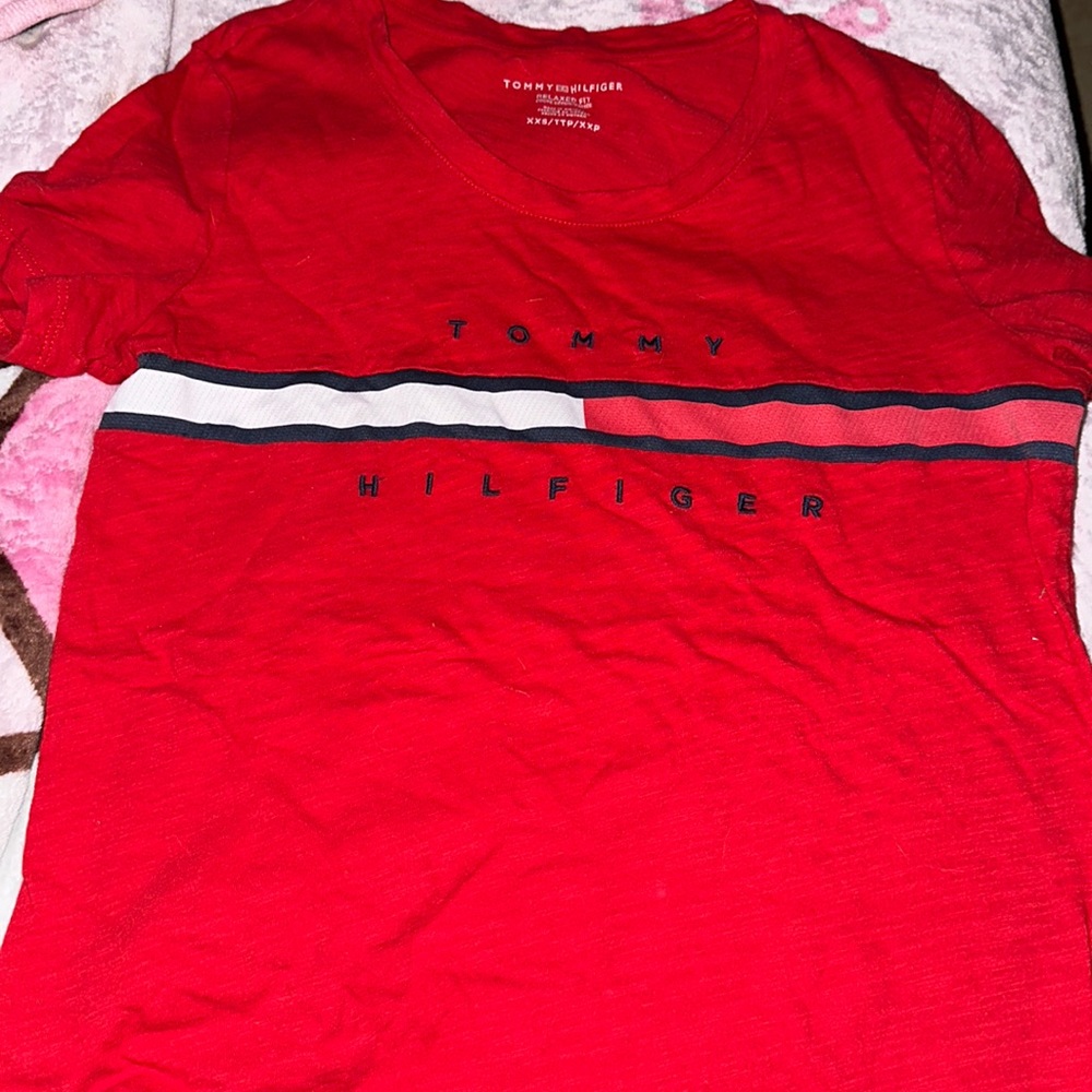 Red Tommy Hilfiger shirt